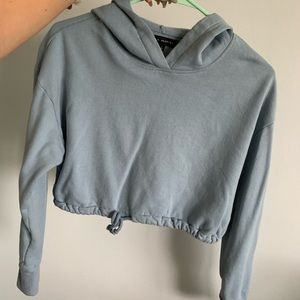 Light Blue/grey Cropped Hoodie PACSUN S
